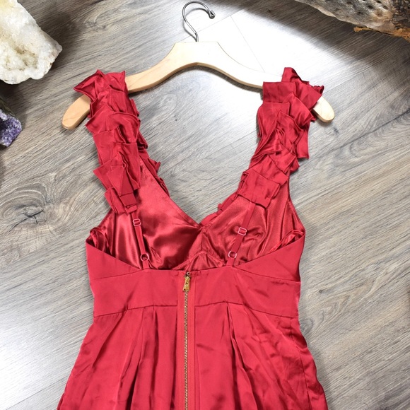 BCBGMaxAzria silk ruffled cocktail mini - Picture 6 of 7